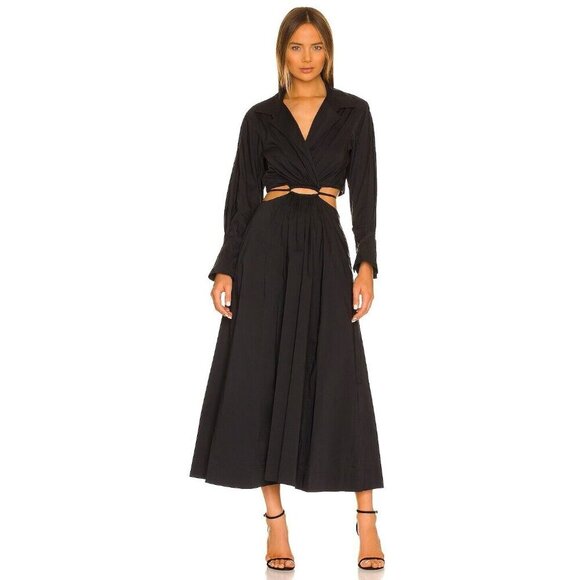 Young Fabulous & Broke Dresses & Skirts - NWT Young Fabulous & Broke YFB Derby in Black V-neck Cutout Maxi Dress M